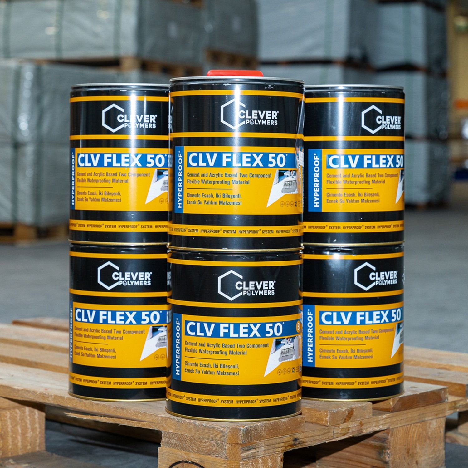 Dvoukomponentní polymerová hydroizolace CLEVER CLV FLEX 50 – 20 kg + 4 l Dvoukomponentní polymerová hydroizolace CLEVER CLV FLEX 50 – 20 kg + 4 l