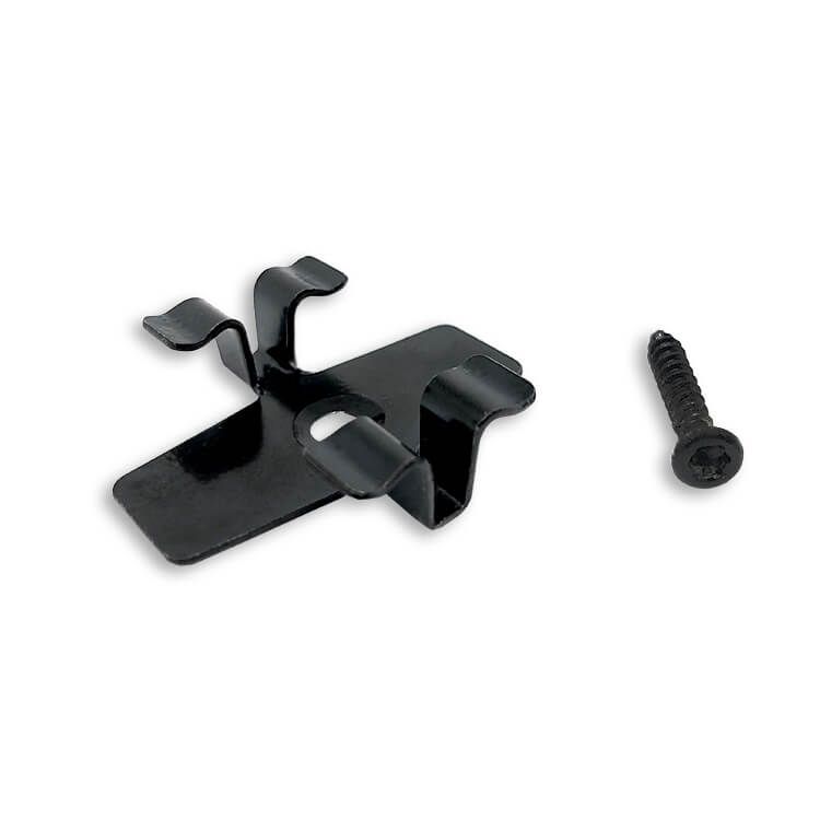 Klips ze stali nierdzewnej L-8 do deski Standard i Premium + wkręt – 100 szt. (CZARNY)