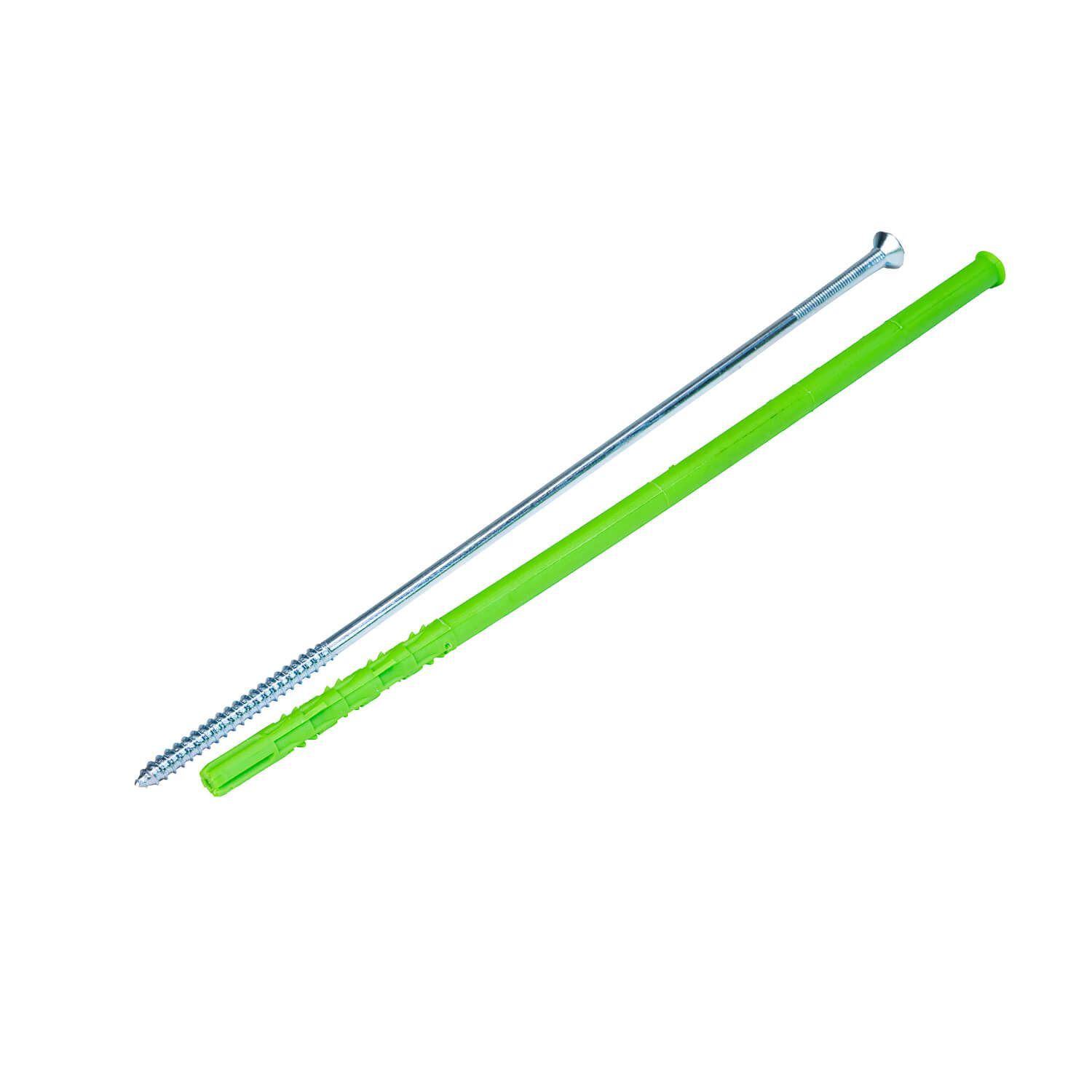 Rozpěrná rámová hmoždinka 10x300 mm + šroub TORX se zapuštěnou hlavou 7x300 mm – 50 ks