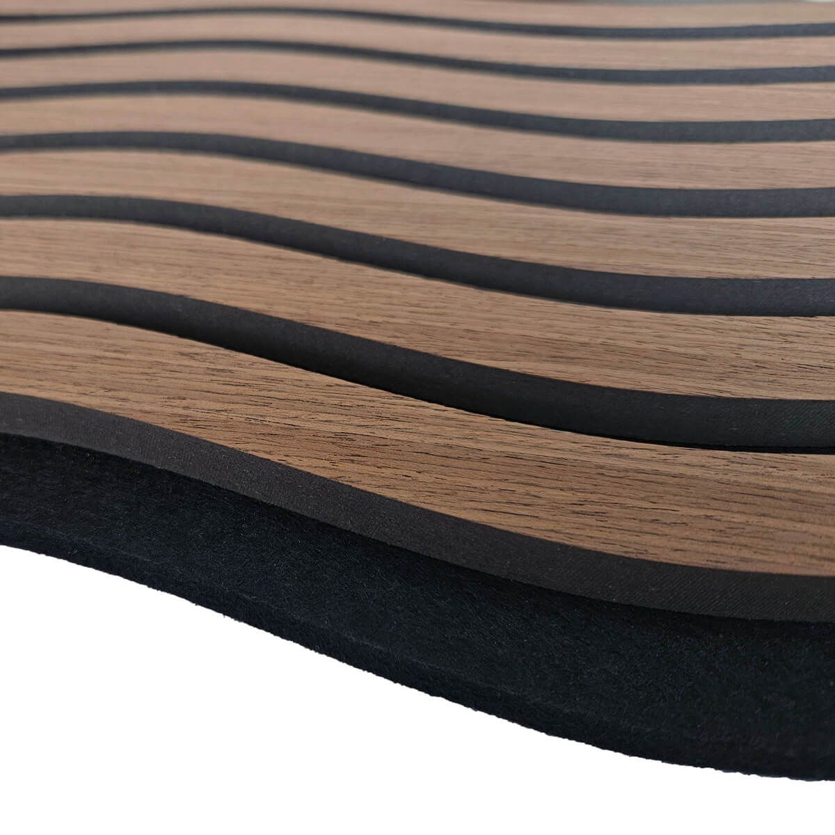 Lamele ścienne akustyczne na filcu S-Line Dąb Ciemny Fornir 2,1 x 30,5 cm – dł. 2,7 m