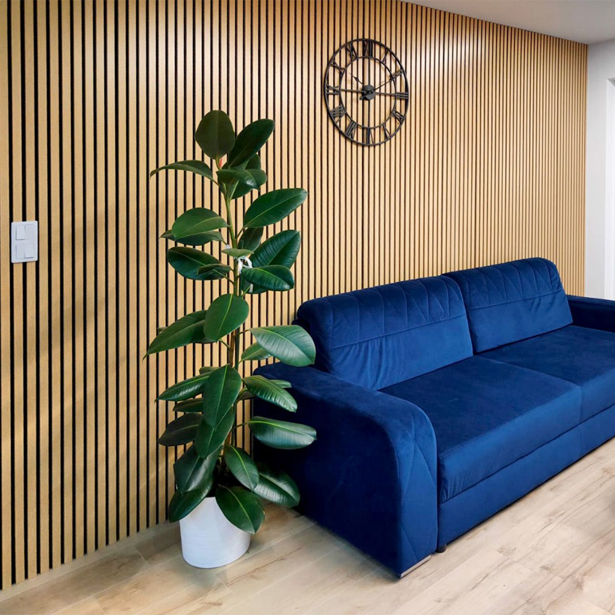 Lamele ścienne akustyczne na filcu Dąb Jasny 2 x 32 cm – dł. 2,7 m