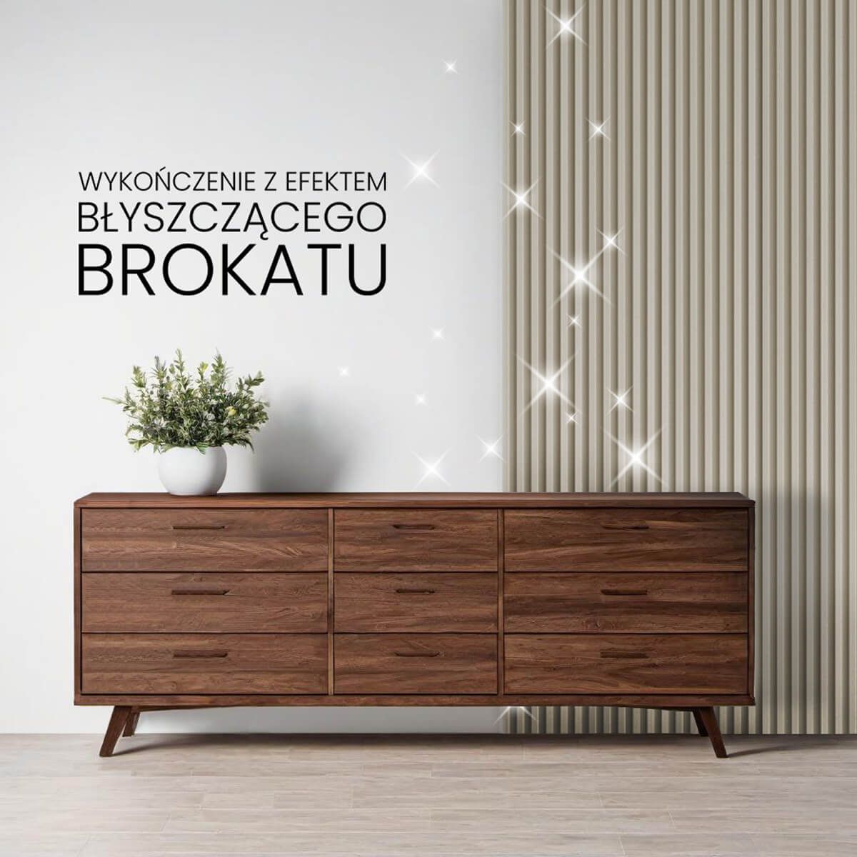 Lamele Ścienne Dekoracyjne Ecru Brokat 2,4 x 16,8 cm – dł. 2,7 m