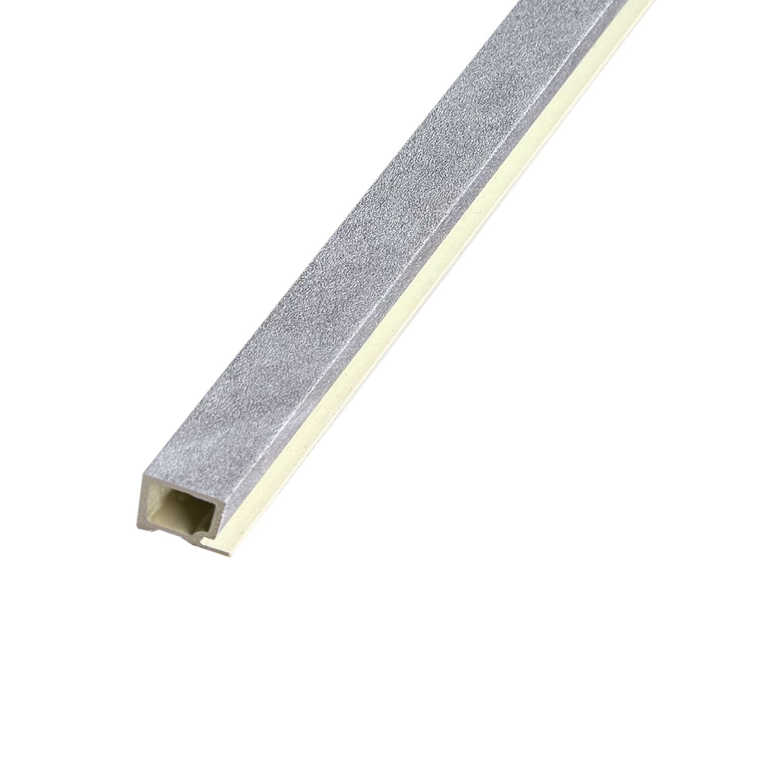 Listwa Lamelowa Startowa Szary Brokat 2,4 x 2,4 cm – dł. 2,7 m