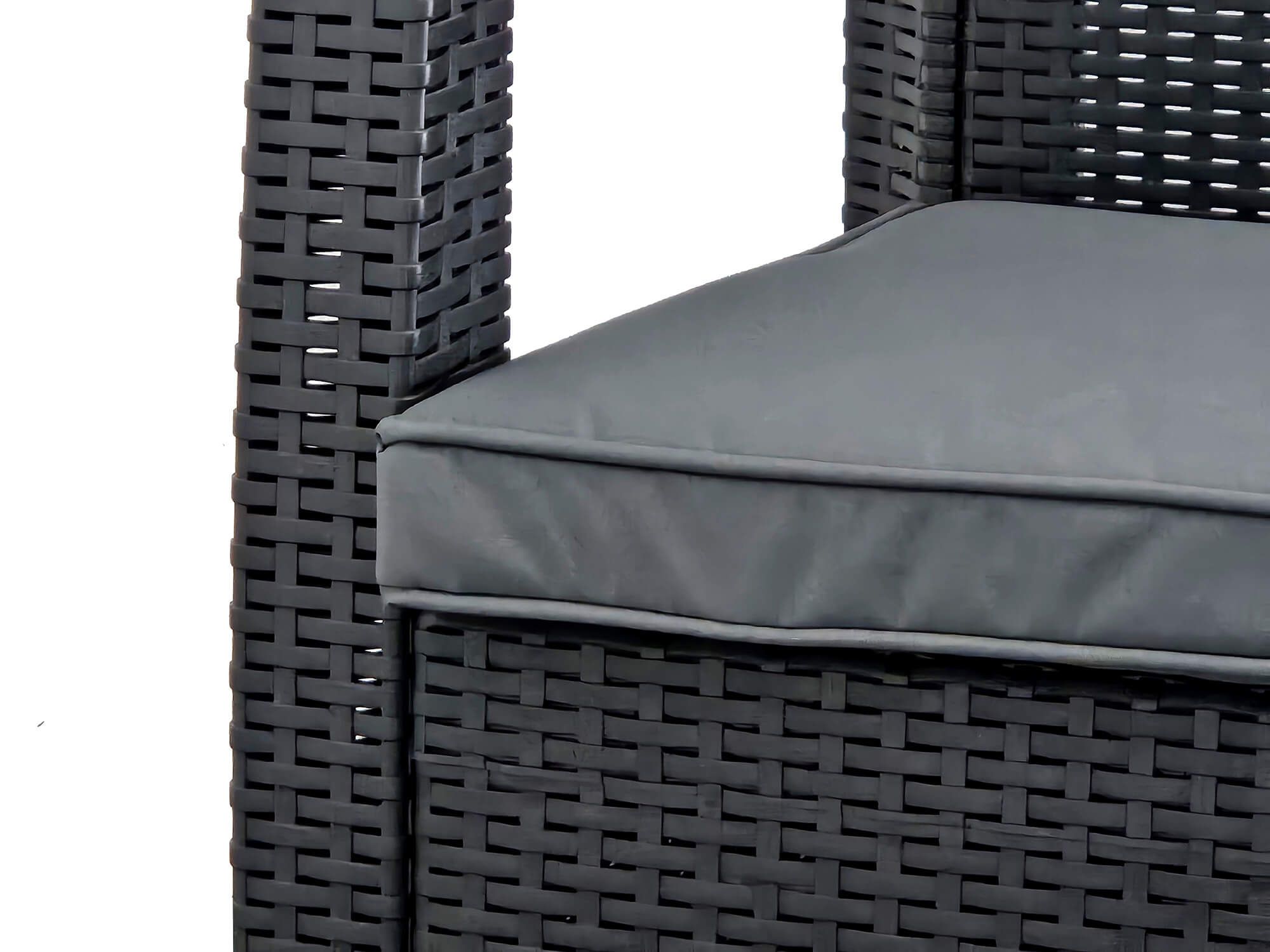 Zestaw Mebli Ogrodowych z technorattanu 4-osobowy Aura Antracyt