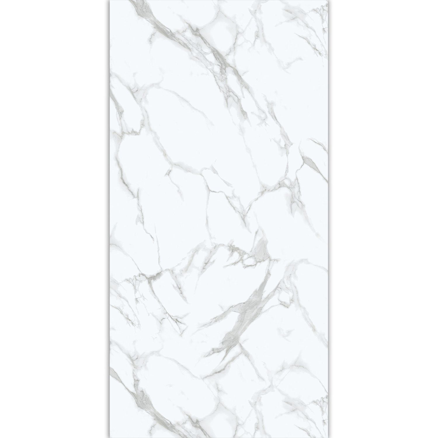 Vinylový podlahový panel SPC Mramor Calacatta Bílý Lesklý 45 × 90 cm, 4 mm