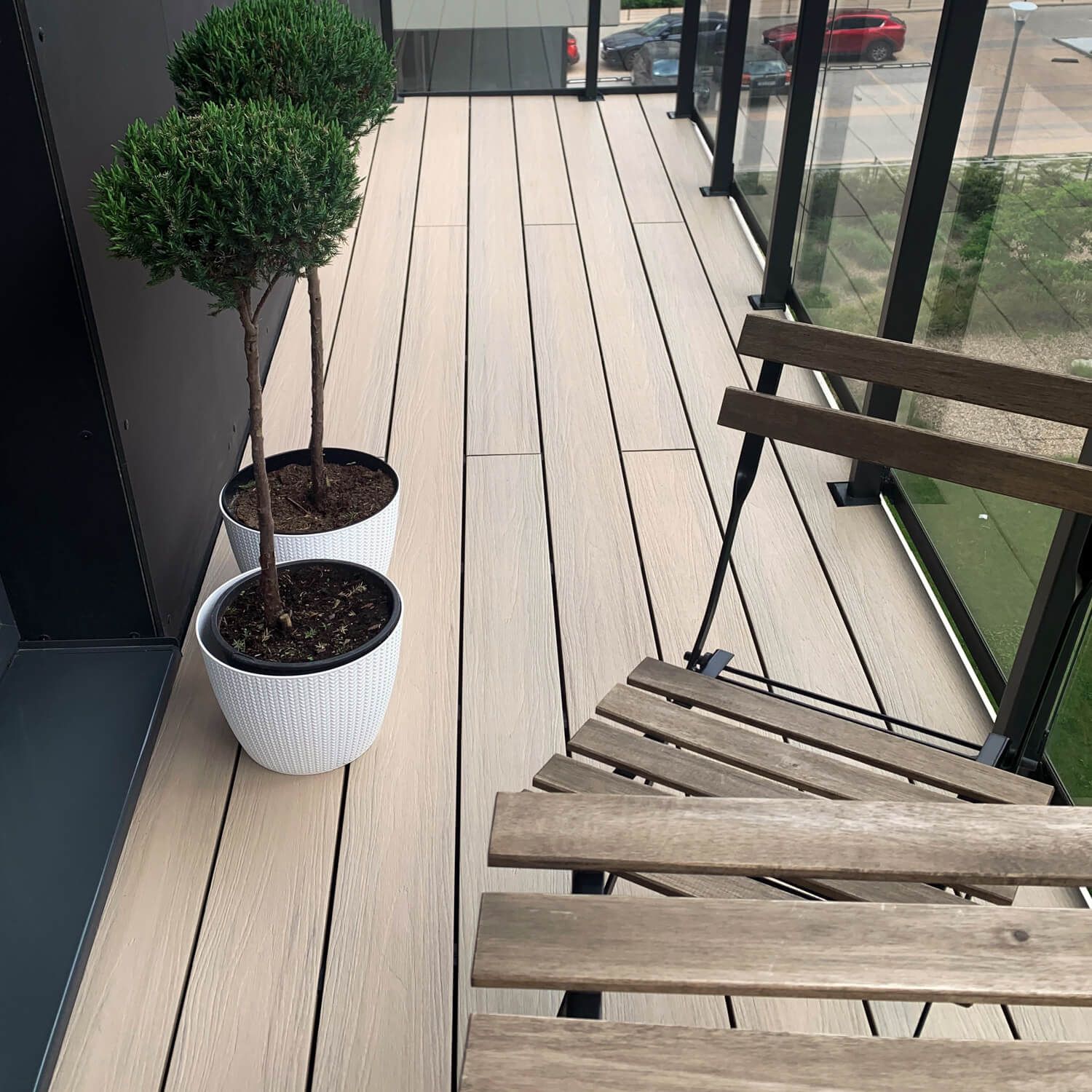 Deska Tarasowa Kompozytowa Premium Ecru / Dąb Jasny – dł. 3 m