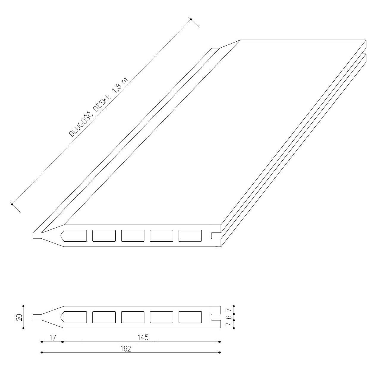 Plotová Deska Premium Dub Winchester 162 x 20 mm – 1,8 m