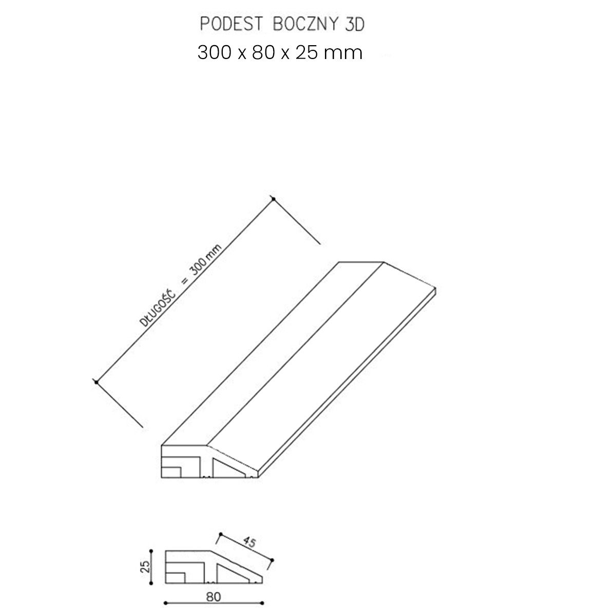 Podest Tarasowy Kompozytowy 3D Boczny Brąz