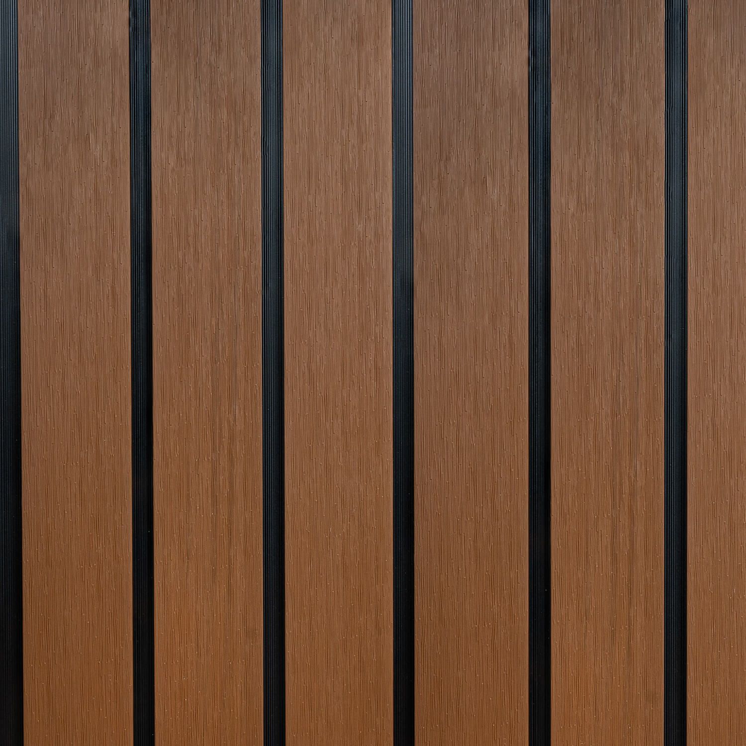 Lamelové plotové prkno DUO Premium Teak / Černý - 1,8 m
