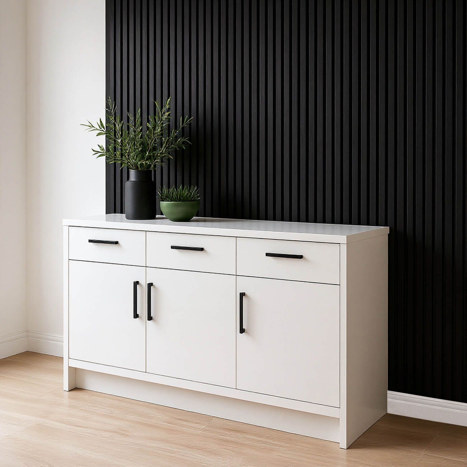 Lamele Ścienne Dekoracyjne Czarny Brokat 2,4 x 16,8 cm – dł. 2,7 m