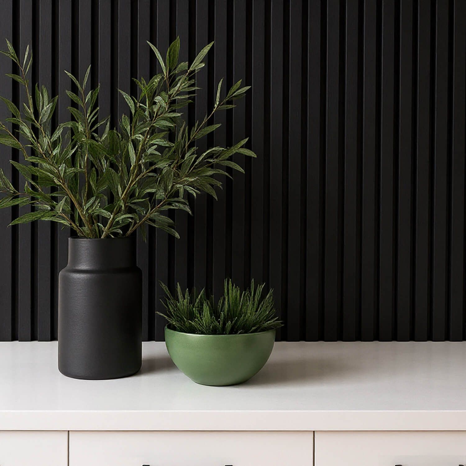 Lamele Ścienne Dekoracyjne Czarny Brokat 2,4 x 16,8 cm – dł. 2,7 m