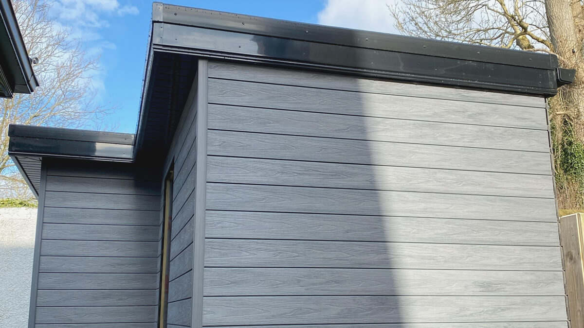 Zahradní domek na nářadí – Venkovní lamelový obklad Premium Gray