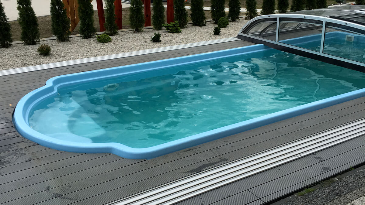 Bazénová obložení z kompozitních prken Standard Světle Šedá