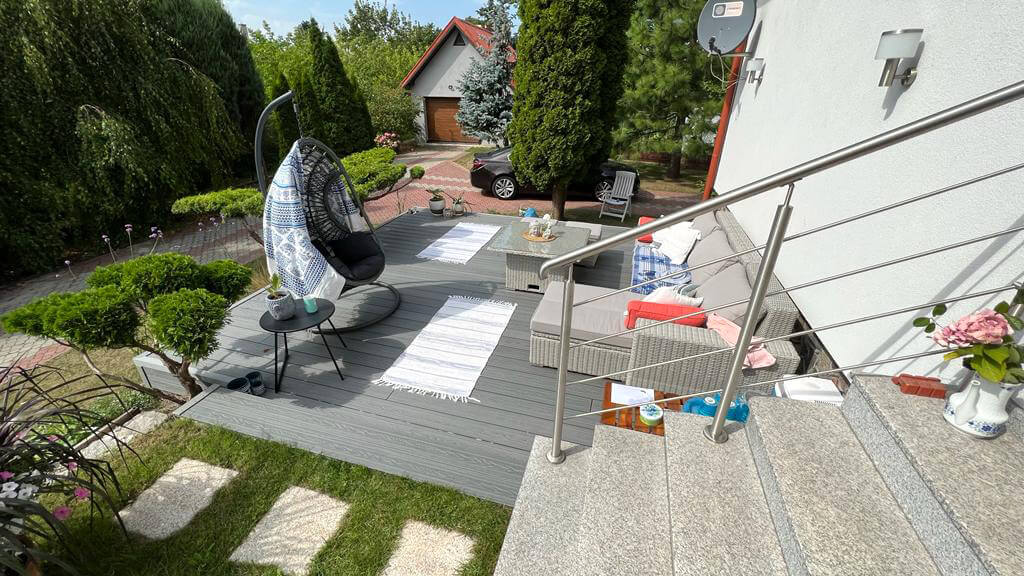 Terasové uspořádání - Terasové prkno WPC 3D Šedý