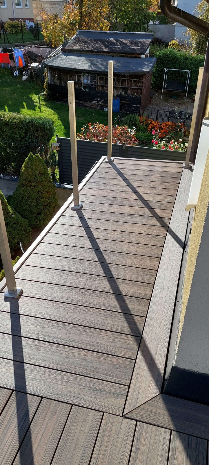 Rohový balkon - Terasové prkno WPC Premium Antique