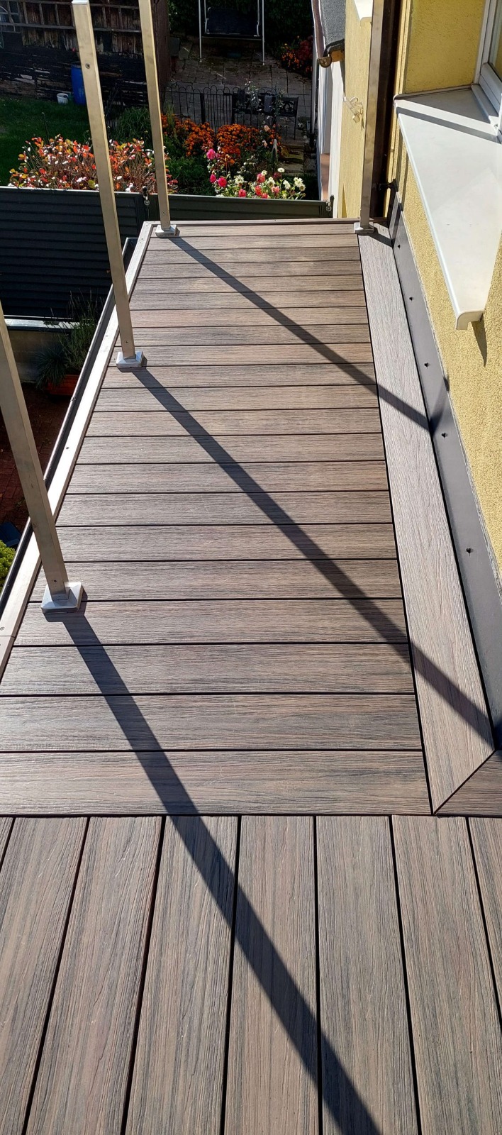 Rohový balkon - Terasové prkno WPC Premium Antique