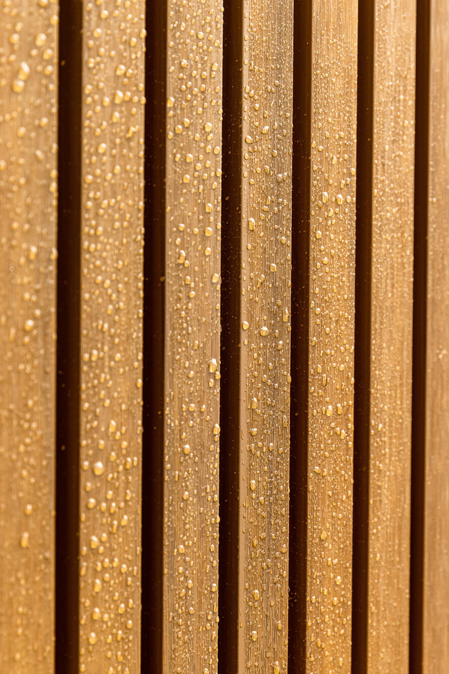 Expozice v showroomu v Rumii - kompozitní desky a panely lamelové