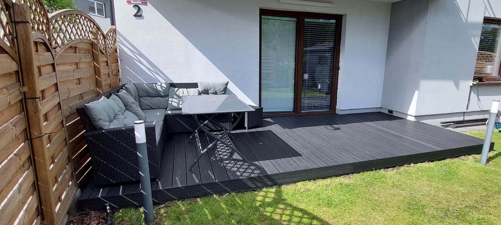 Terasa z kompozitních terasových prken 3D Antracit