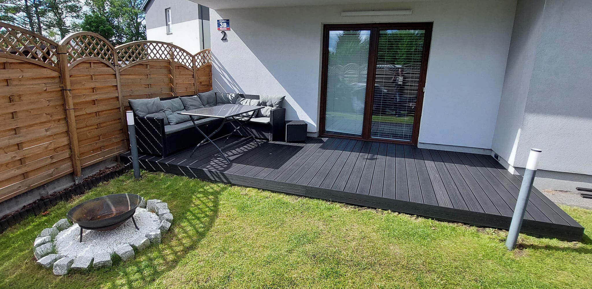 Terasa z kompozitních terasových prken 3D Antracit