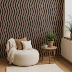 wizualizacja Lamele ścienne akustyczne na filcu S-Line Dąb Ciemny Fornir 2,1 x 30,5 cm (1)