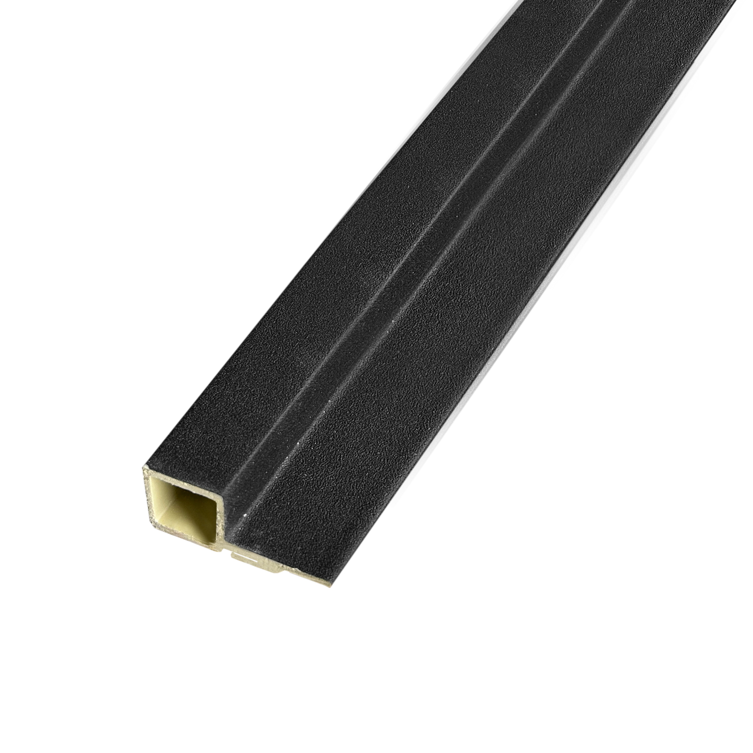 listwa zakonczeniowa lamele brokat czarny (2) Koncová Lamelová Lišta Brokát Černý 2,4 x 4,3 cm - 2,7 m - Obrázek 1